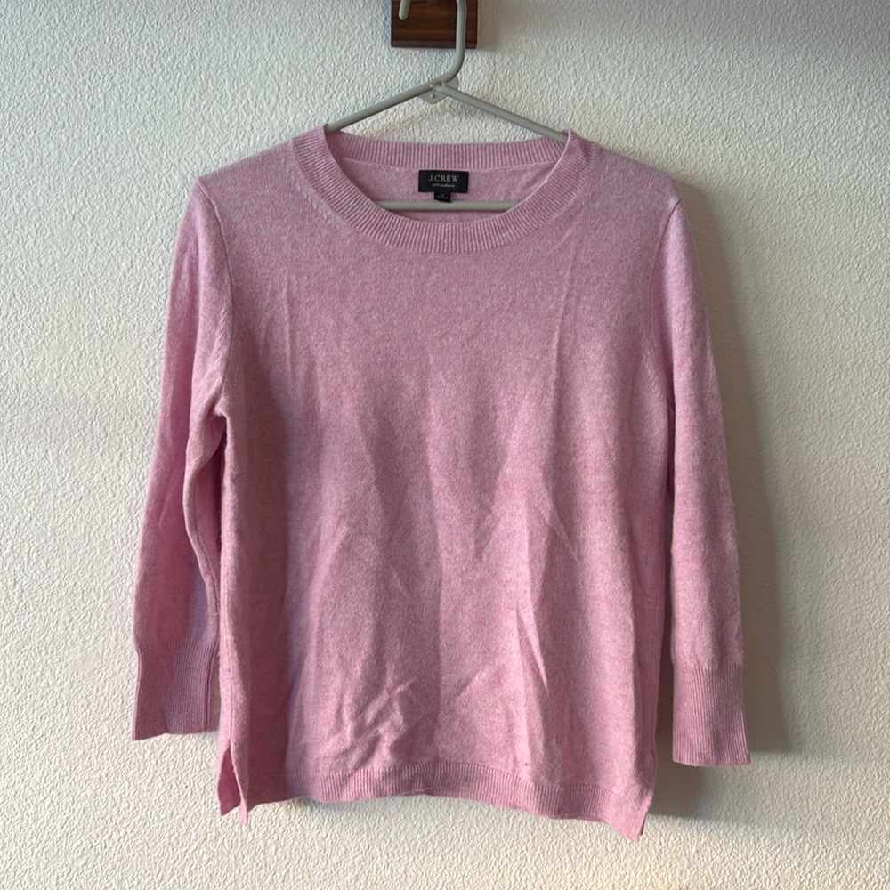 J- Crew Light Pink Cashmere Sweater | Size M
